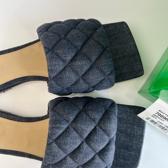 Bottega Veneta Denim Quilted Sandals - Picture 9 of 11